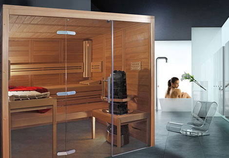 Sauna mit Glasfront