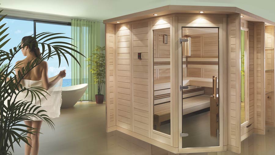 Merano Massivholz-Sauna A7 Pools in Neumünster