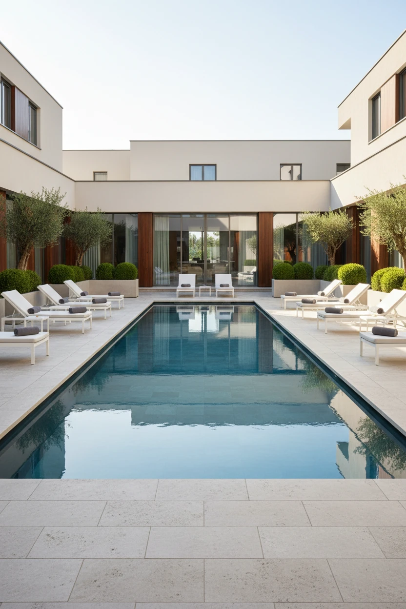 Darstellung von Planung und Konzeption eines Poolbau Unternehmens in Hamburg.